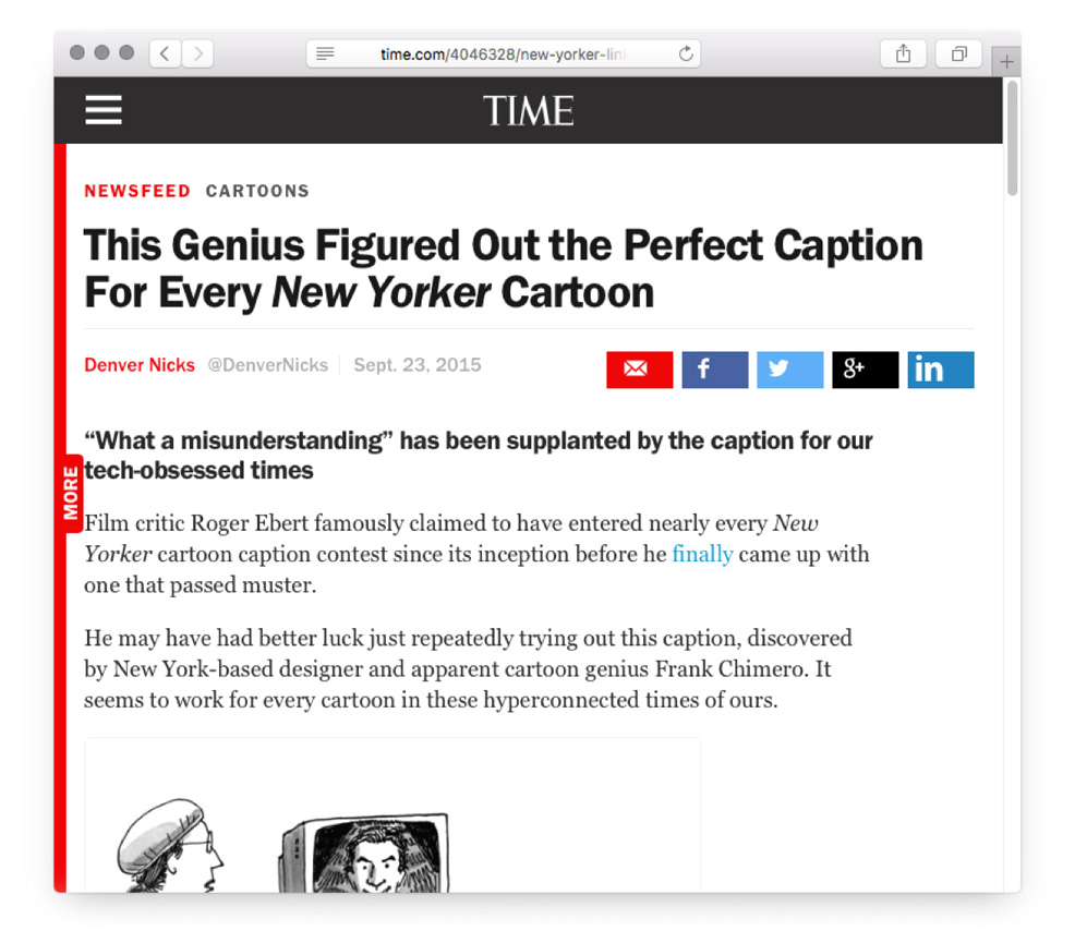 Screengrab of Time coverage